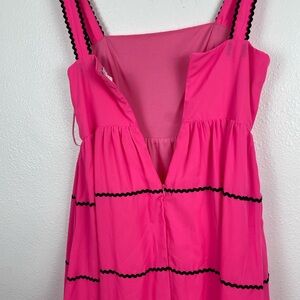 TCEC Bright Pink Sleeveless Chemise with Black Trim